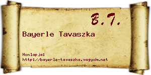 Bayerle Tavaszka névjegykártya